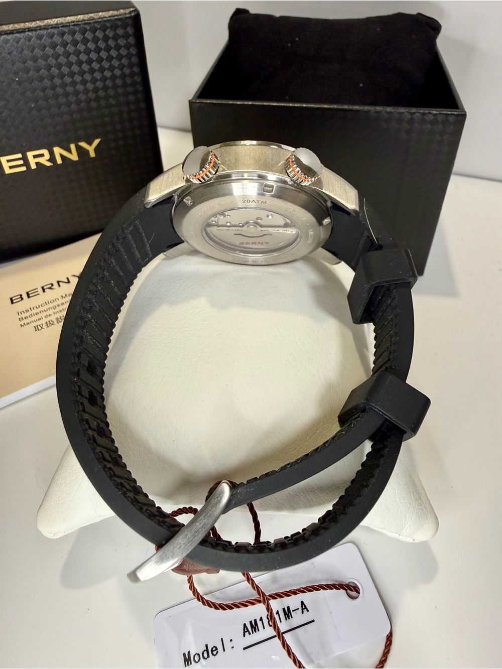 Berny Compressor Date Double Crown Dive Mens Watch - Picture 4 of 7